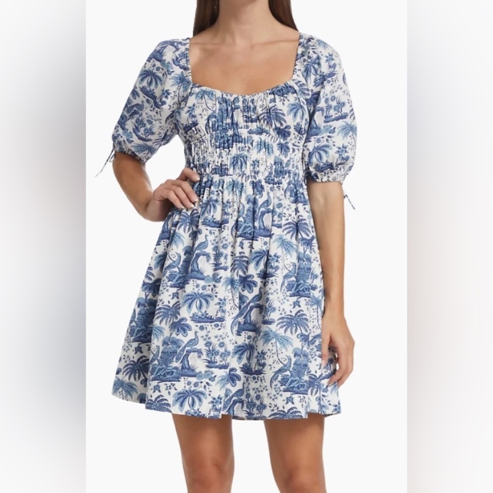 STAUD Faye Toule floral mini dress size xs